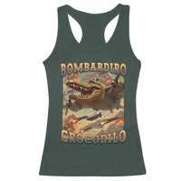 Funny Italian Brainrot Bombardiro Crocodilo Racerback Tank Top Gen Z Meme
