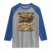 Funny Italian Brainrot Bombardiro Crocodilo Raglan Shirt Gen Z Meme