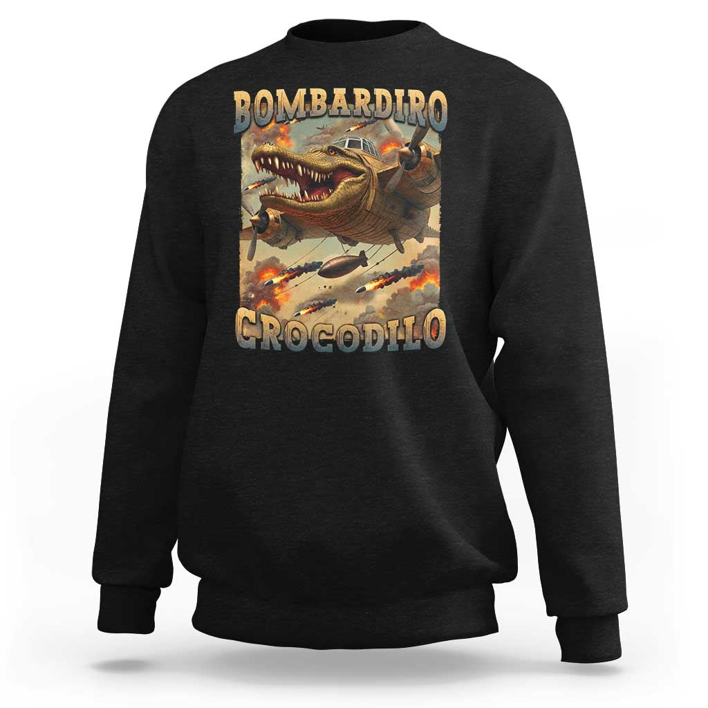 Funny Italian Brainrot Bombardiro Crocodilo Sweatshirt Gen Z Meme