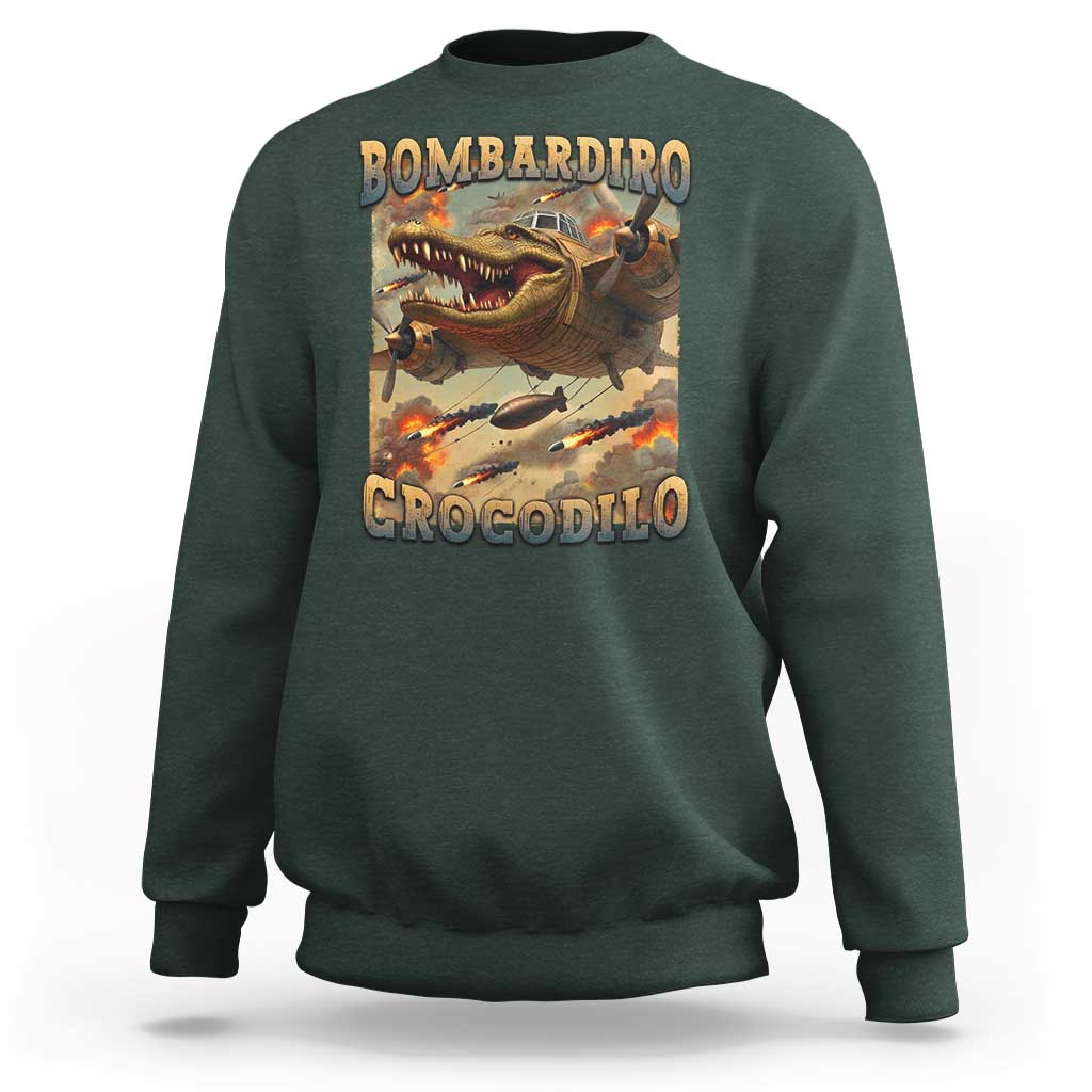 Funny Italian Brainrot Bombardiro Crocodilo Sweatshirt Gen Z Meme