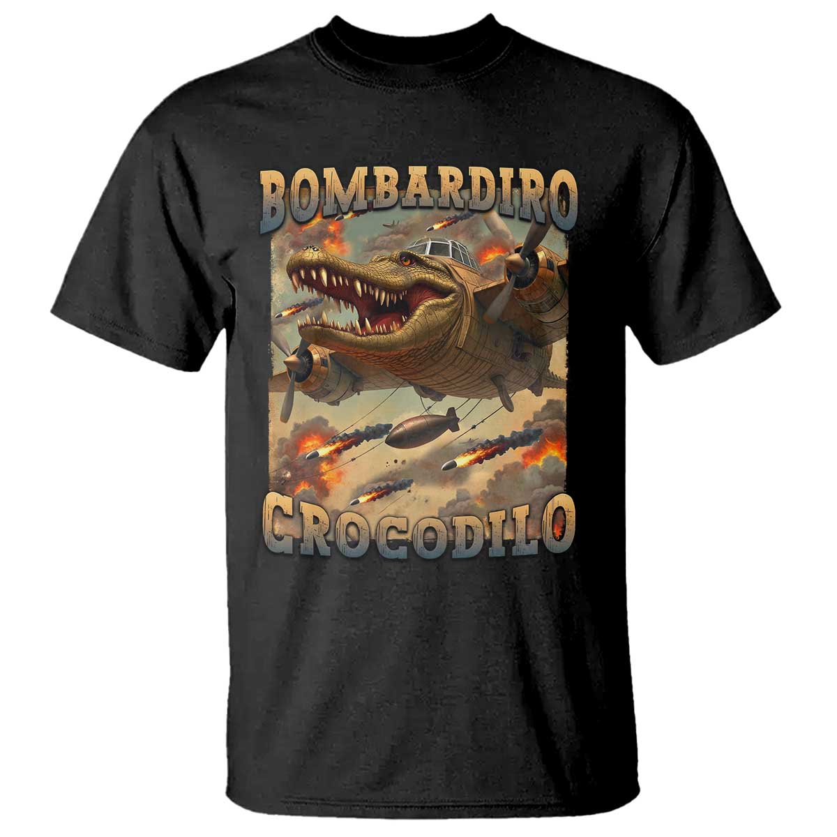 Funny Italian Brainrot Bombardiro Crocodilo T Shirt Gen Z Meme