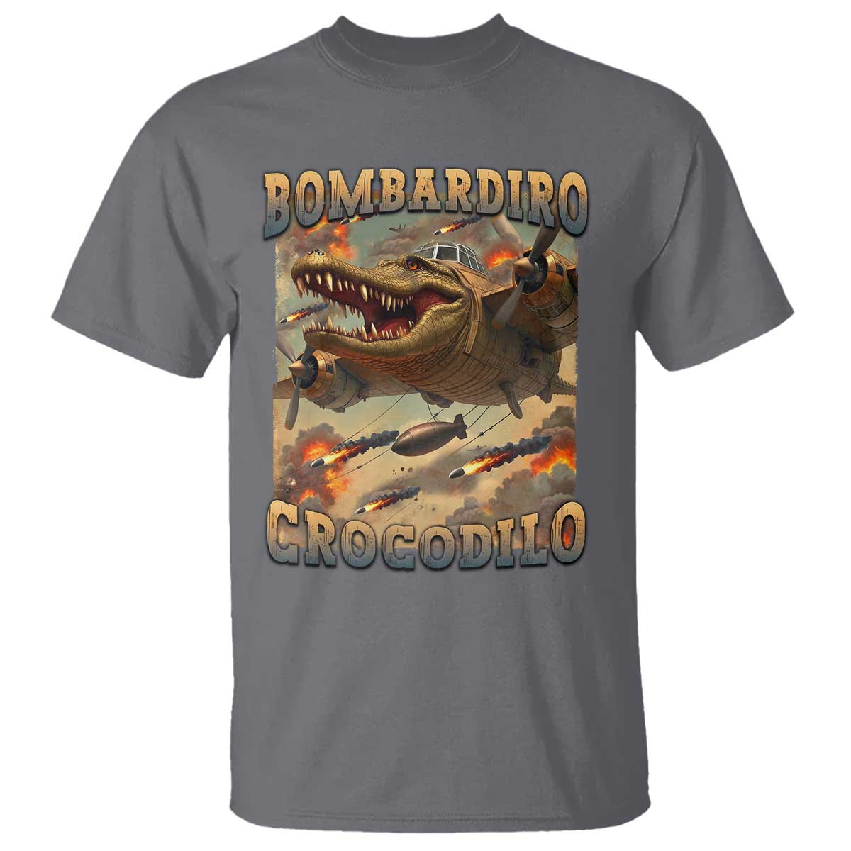 Funny Italian Brainrot Bombardiro Crocodilo T Shirt Gen Z Meme
