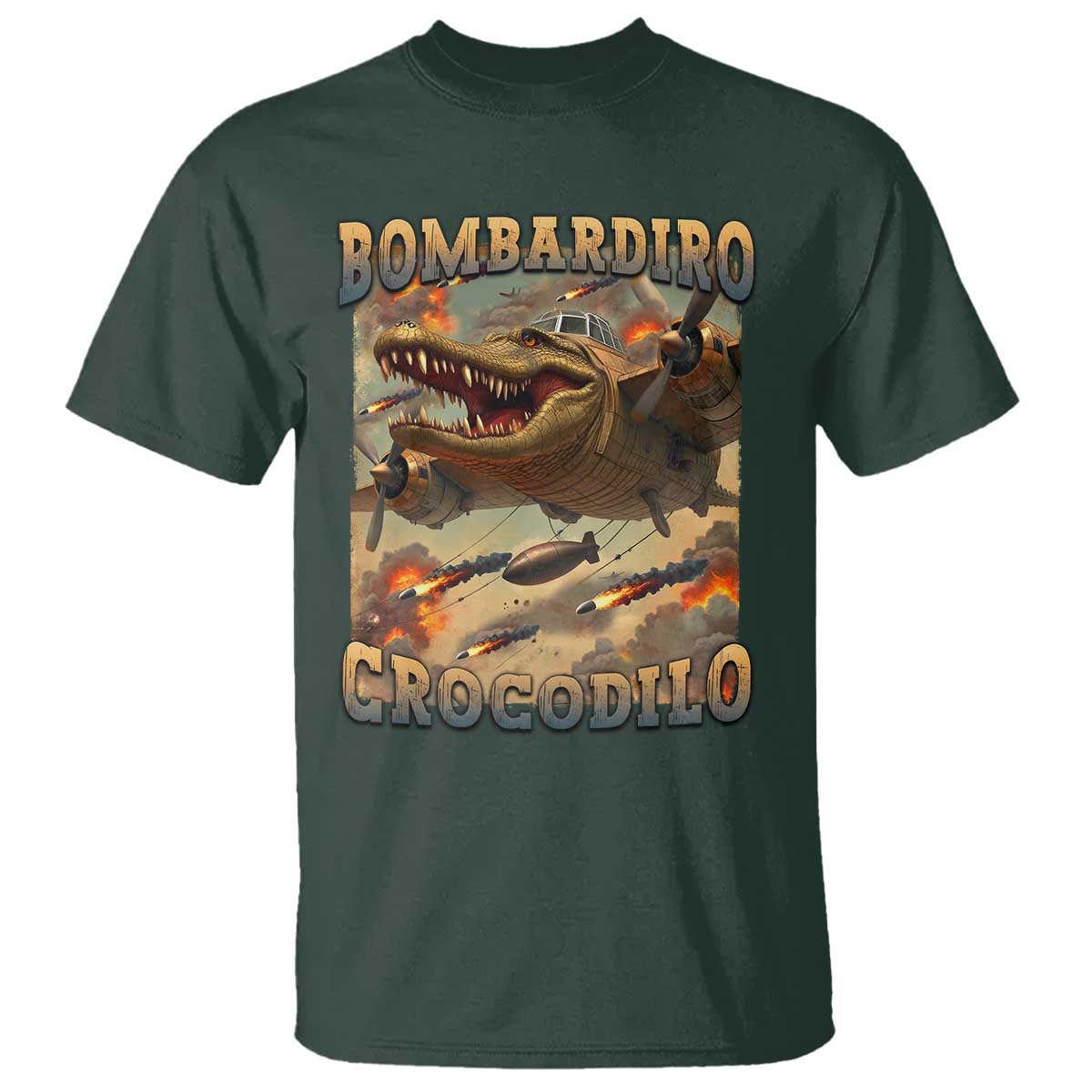 Funny Italian Brainrot Bombardiro Crocodilo T Shirt Gen Z Meme