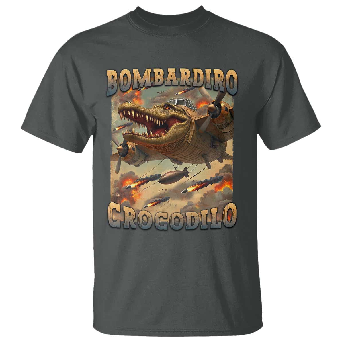 Funny Italian Brainrot Bombardiro Crocodilo T Shirt Gen Z Meme