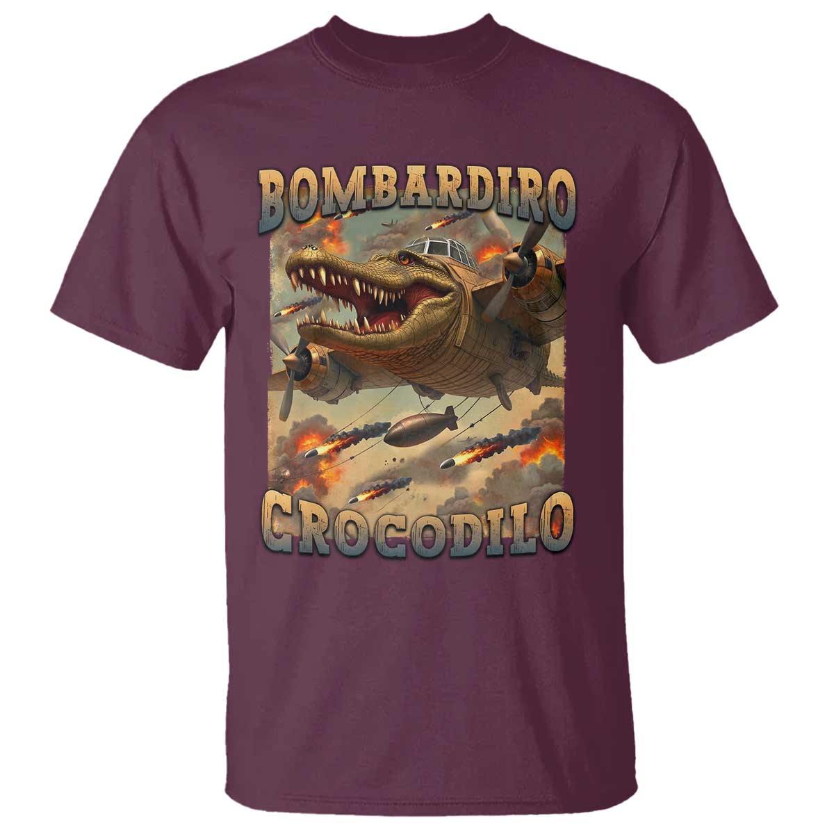 Funny Italian Brainrot Bombardiro Crocodilo T Shirt Gen Z Meme