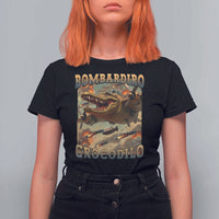 Funny Italian Brainrot Bombardiro Crocodilo T Shirt For Women Gen Z Meme