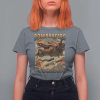 Funny Italian Brainrot Bombardiro Crocodilo T Shirt For Women Gen Z Meme