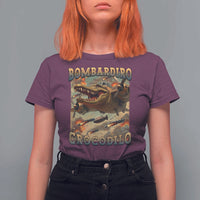 Funny Italian Brainrot Bombardiro Crocodilo T Shirt For Women Gen Z Meme