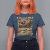 Funny Italian Brainrot Bombardiro Crocodilo T Shirt For Women Gen Z Meme