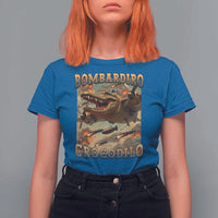 Funny Italian Brainrot Bombardiro Crocodilo T Shirt For Women Gen Z Meme