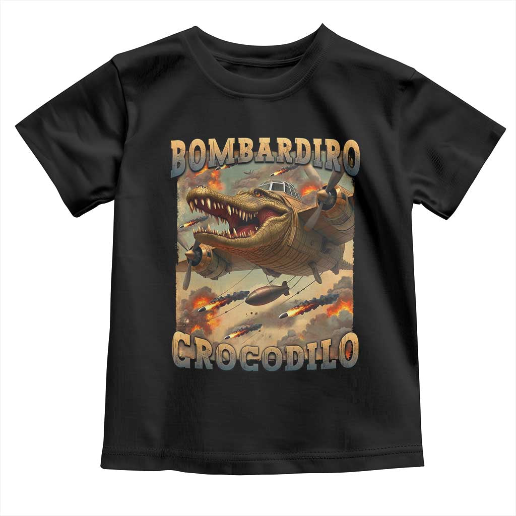 Funny Italian Brainrot Bombardiro Crocodilo Toddler T Shirt Gen Z Meme