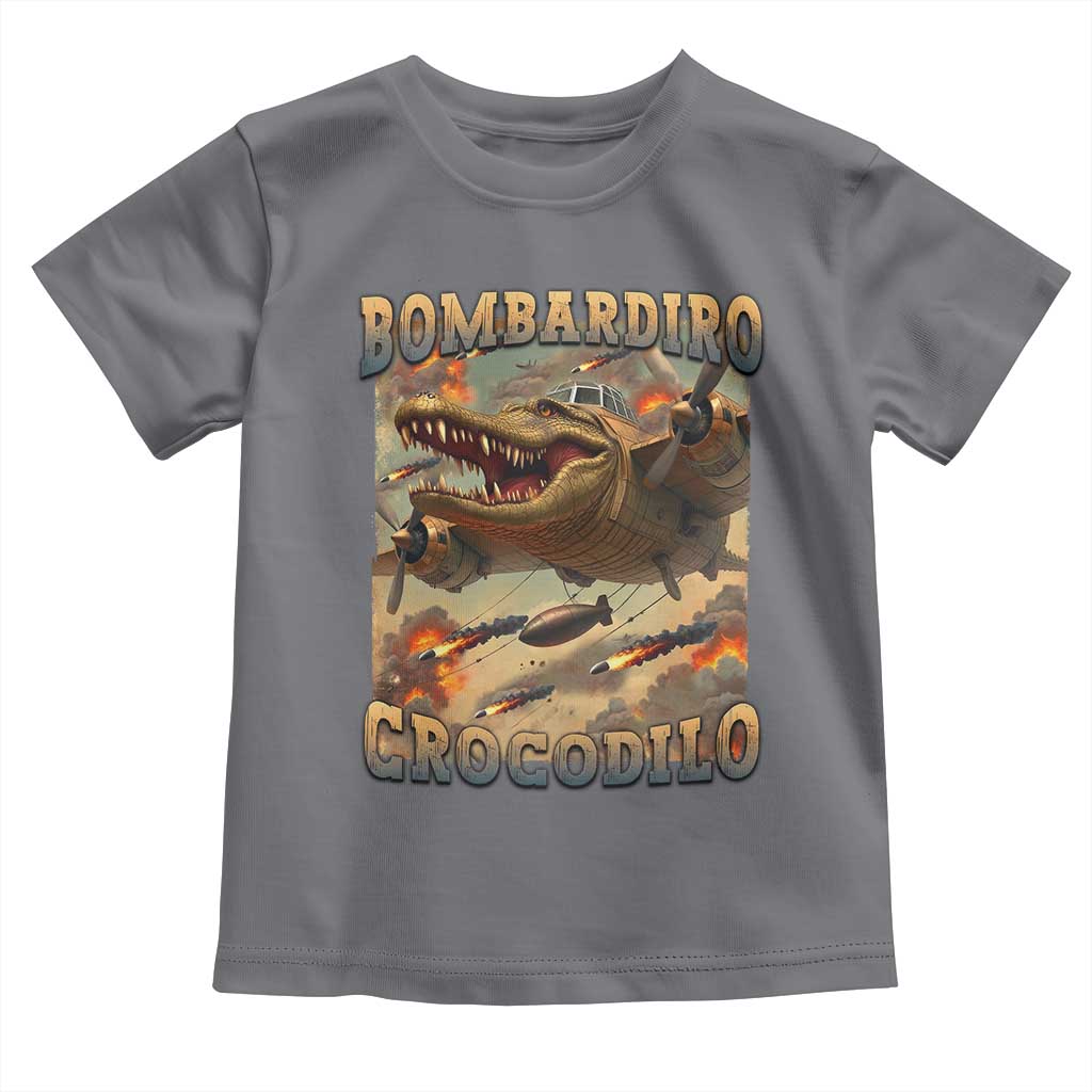 Funny Italian Brainrot Bombardiro Crocodilo Toddler T Shirt Gen Z Meme