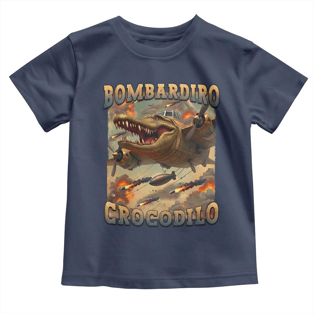 Funny Italian Brainrot Bombardiro Crocodilo Toddler T Shirt Gen Z Meme