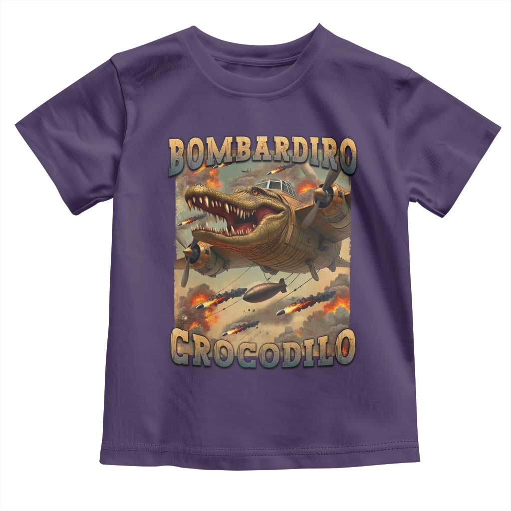 Funny Italian Brainrot Bombardiro Crocodilo Toddler T Shirt Gen Z Meme