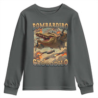 Funny Italian Brainrot Bombardiro Crocodilo Youth Sweatshirt Gen Z Meme