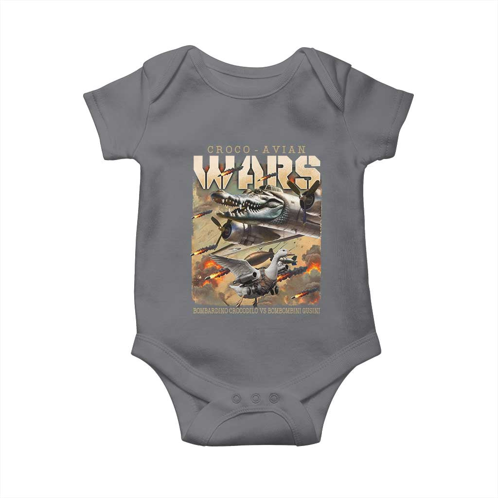 Funny Italian Brainrot Croco Avian Wars Baby Onesie Bombardino Crocodilo Bombombini Gusini Gen Z Meme