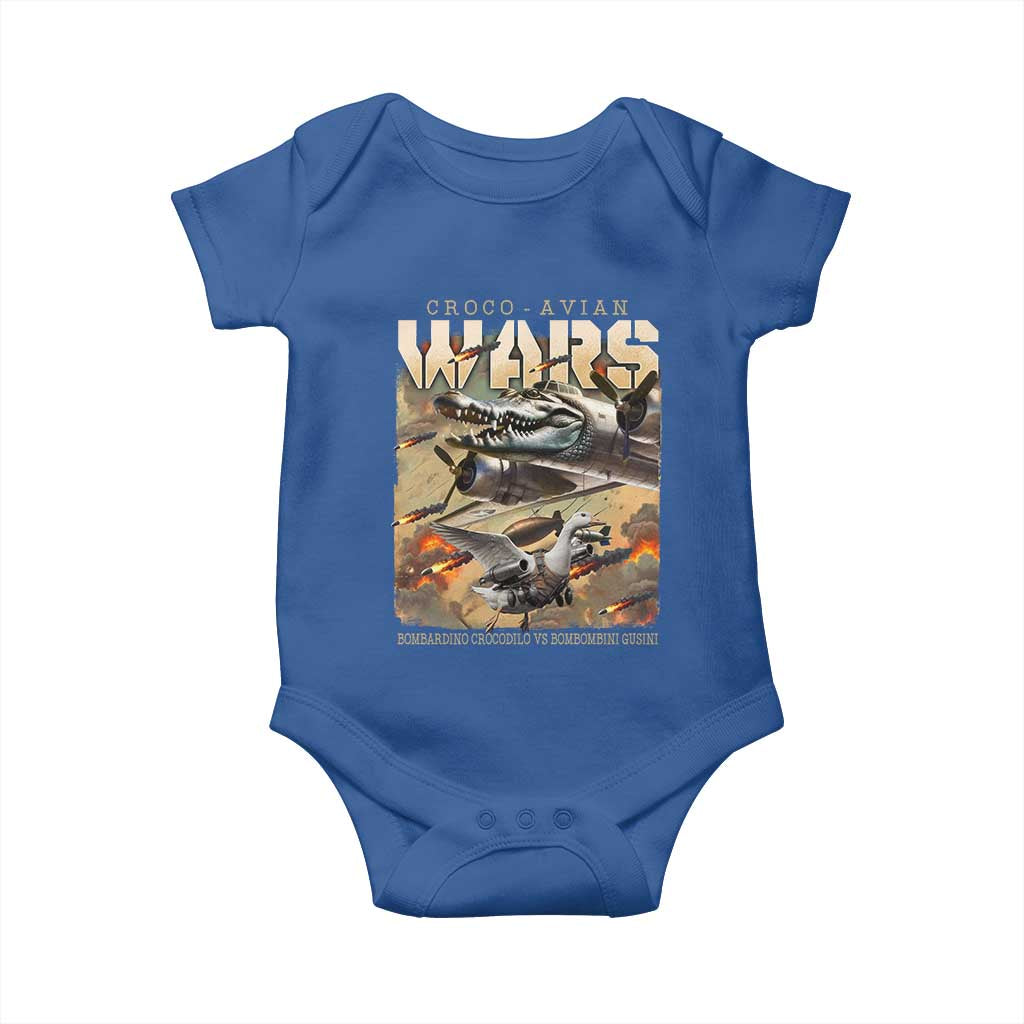 Funny Italian Brainrot Croco Avian Wars Baby Onesie Bombardino Crocodilo Bombombini Gusini Gen Z Meme