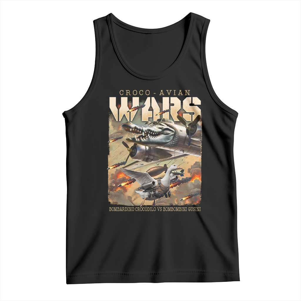 Funny Italian Brainrot Croco Avian Wars Tank Top Bombardino Crocodilo Bombombini Gusini Gen Z Meme