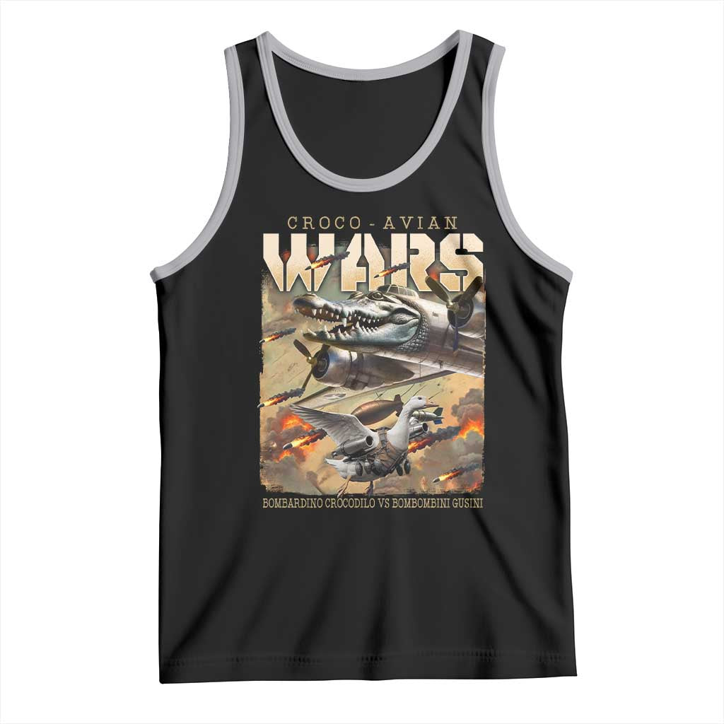 Funny Italian Brainrot Croco Avian Wars Tank Top Bombardino Crocodilo Bombombini Gusini Gen Z Meme