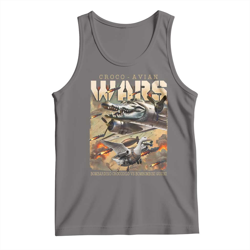 Funny Italian Brainrot Croco Avian Wars Tank Top Bombardino Crocodilo Bombombini Gusini Gen Z Meme