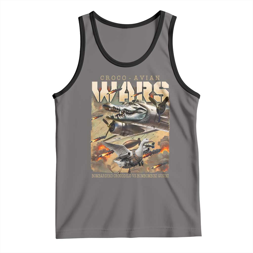 Funny Italian Brainrot Croco Avian Wars Tank Top Bombardino Crocodilo Bombombini Gusini Gen Z Meme