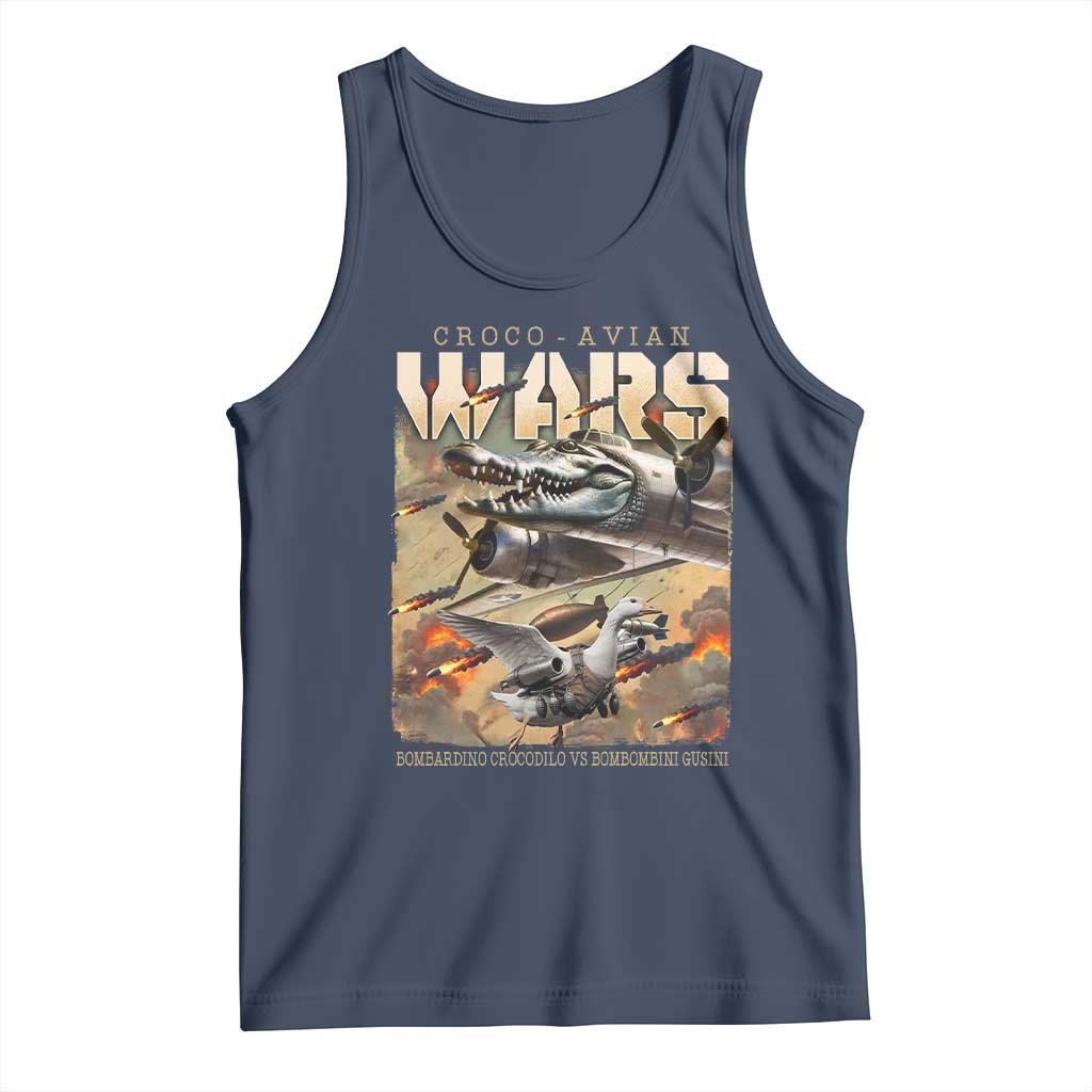 Funny Italian Brainrot Croco Avian Wars Tank Top Bombardino Crocodilo Bombombini Gusini Gen Z Meme