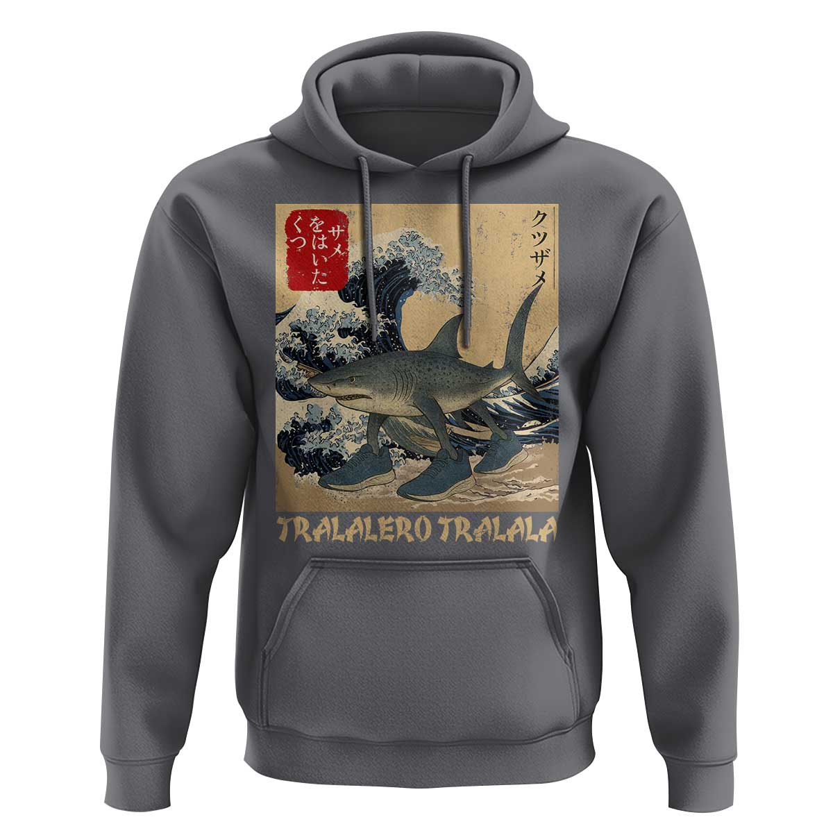 Funny Italian Brainrot Tralalero Tralala Shark Hoodie Japanese Art Gen Z Meme