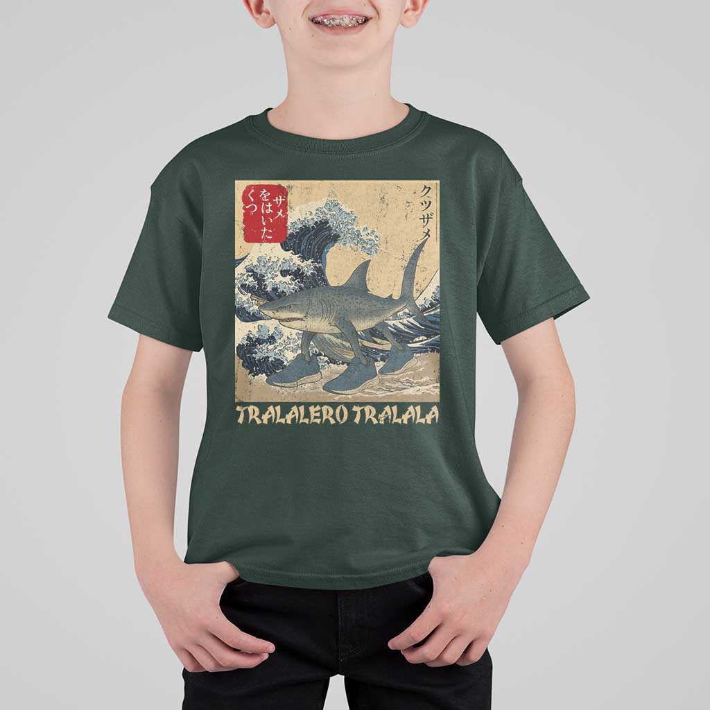 Funny Italian Brainrot Tralalero Tralala Shark T Shirt For Kid Japanese Art Gen Z Meme