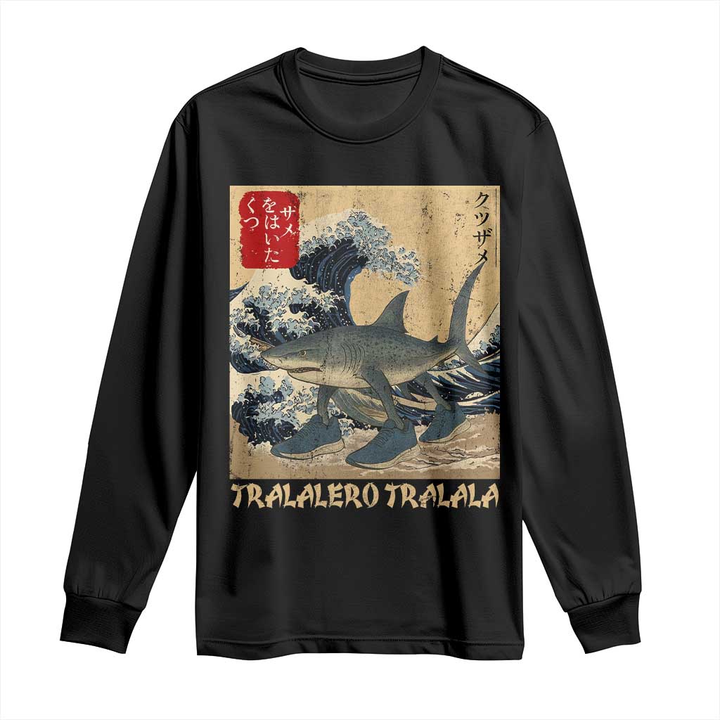 Funny Italian Brainrot Tralalero Tralala Shark Long Sleeve Shirt Japanese Art Gen Z Meme