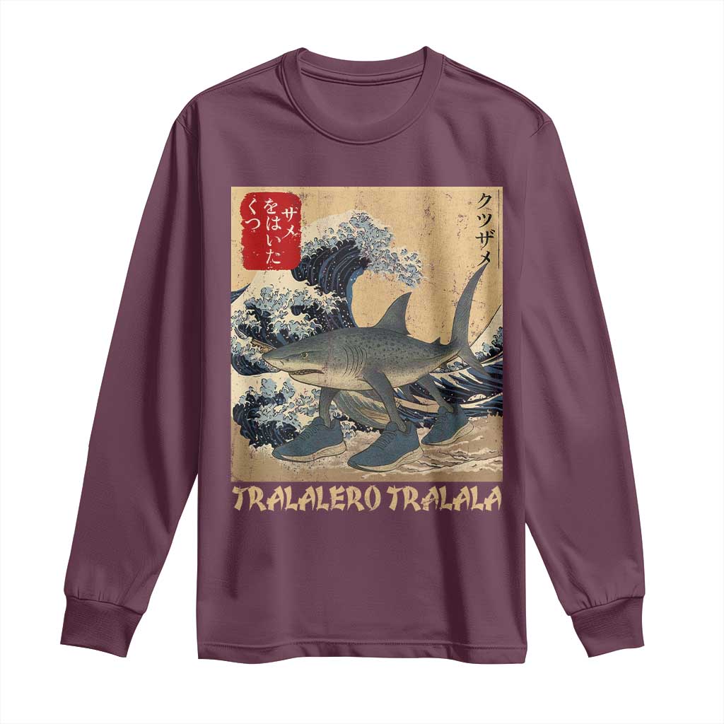Funny Italian Brainrot Tralalero Tralala Shark Long Sleeve Shirt Japanese Art Gen Z Meme