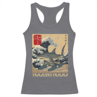 Funny Italian Brainrot Tralalero Tralala Shark Racerback Tank Top Japanese Art Gen Z Meme