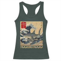 Funny Italian Brainrot Tralalero Tralala Shark Racerback Tank Top Japanese Art Gen Z Meme
