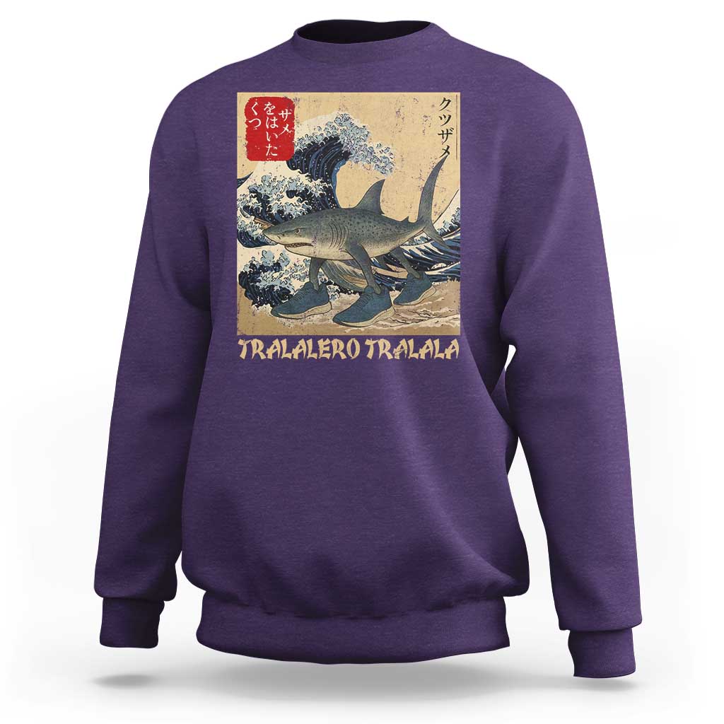 Funny Italian Brainrot Tralalero Tralala Shark Sweatshirt Japanese Art Gen Z Meme