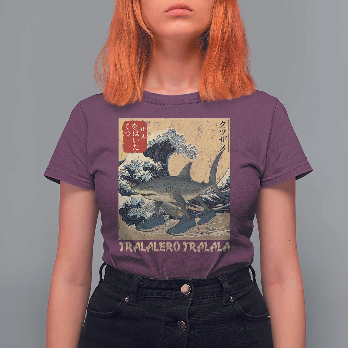 Funny Italian Brainrot Tralalero Tralala Shark T Shirt For Women Japanese Art Gen Z Meme