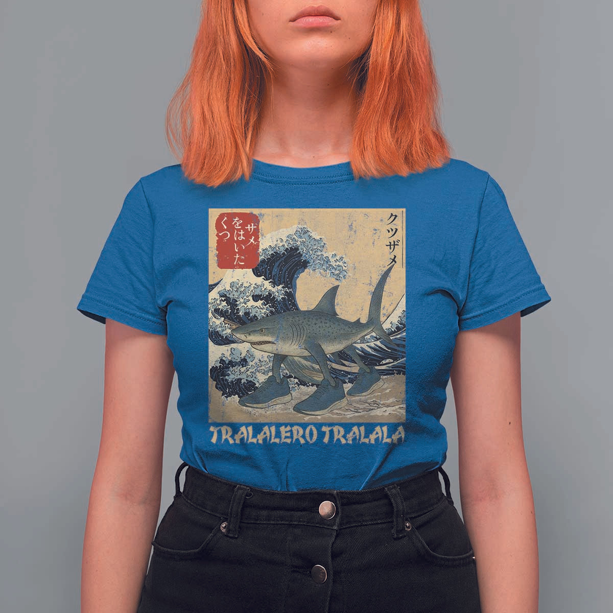 Funny Italian Brainrot Tralalero Tralala Shark T Shirt For Women Japanese Art Gen Z Meme