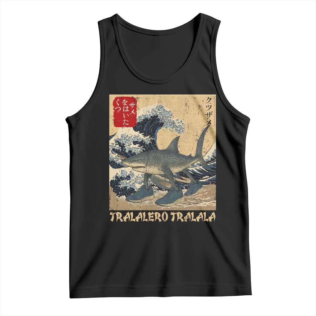 Funny Italian Brainrot Tralalero Tralala Shark Tank Top Japanese Art Gen Z Meme