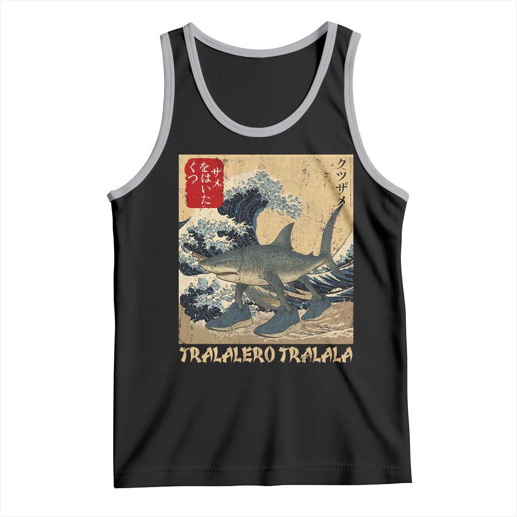 Funny Italian Brainrot Tralalero Tralala Shark Tank Top Japanese Art Gen Z Meme