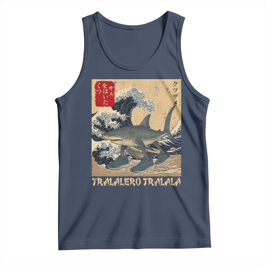 Funny Italian Brainrot Tralalero Tralala Shark Tank Top Japanese Art Gen Z Meme