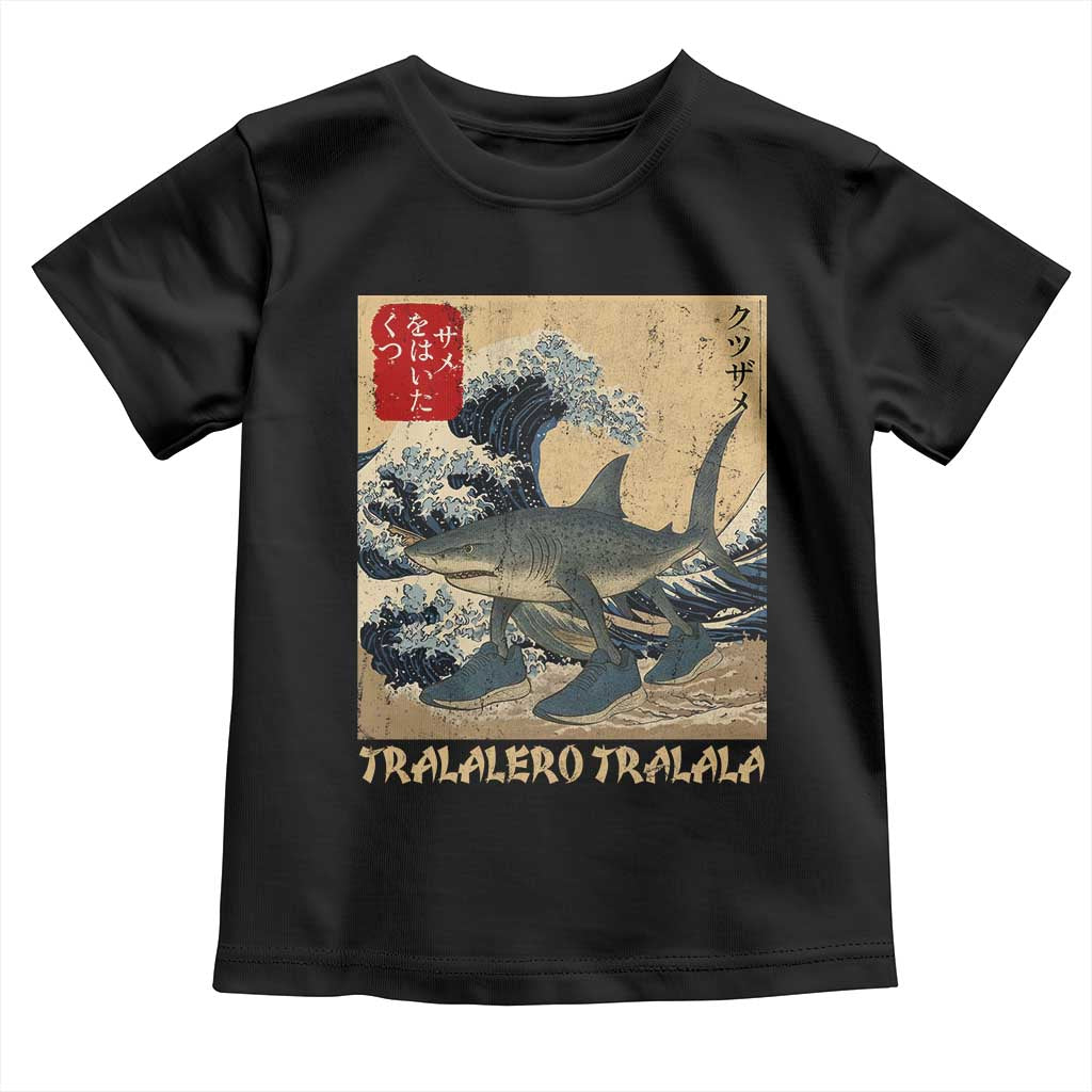 Funny Italian Brainrot Tralalero Tralala Shark Toddler T Shirt Japanese Art Gen Z Meme