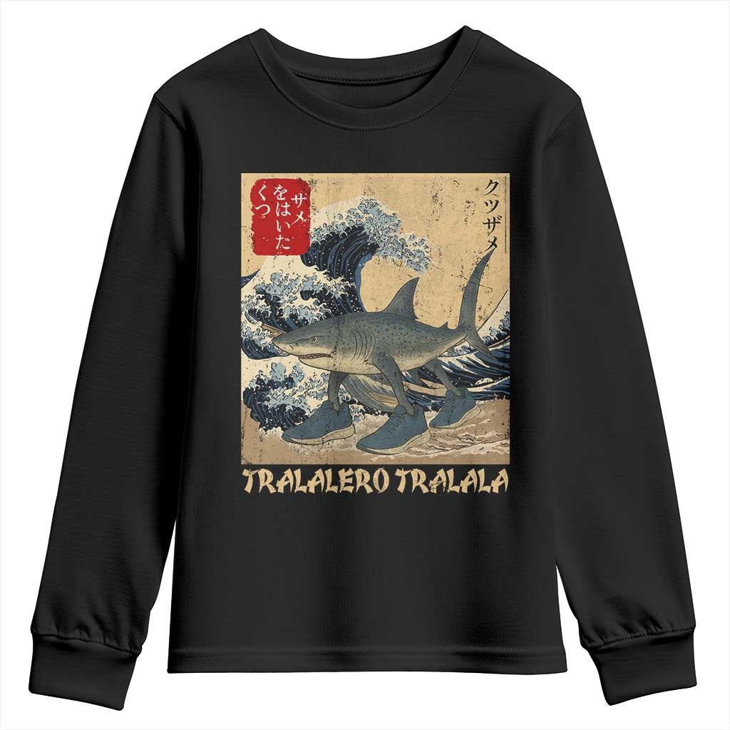 Funny Italian Brainrot Tralalero Tralala Shark Youth Sweatshirt Japanese Art Gen Z Meme