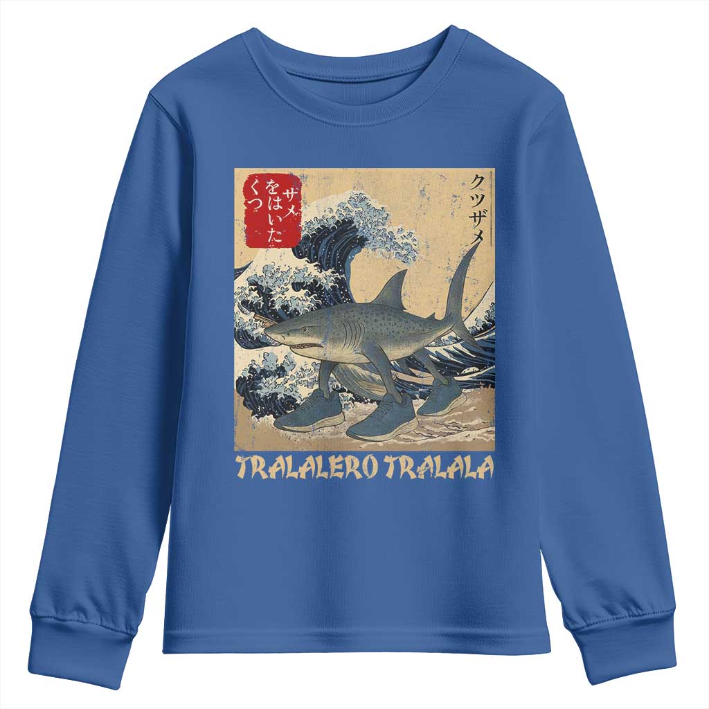 Funny Italian Brainrot Tralalero Tralala Shark Youth Sweatshirt Japanese Art Gen Z Meme