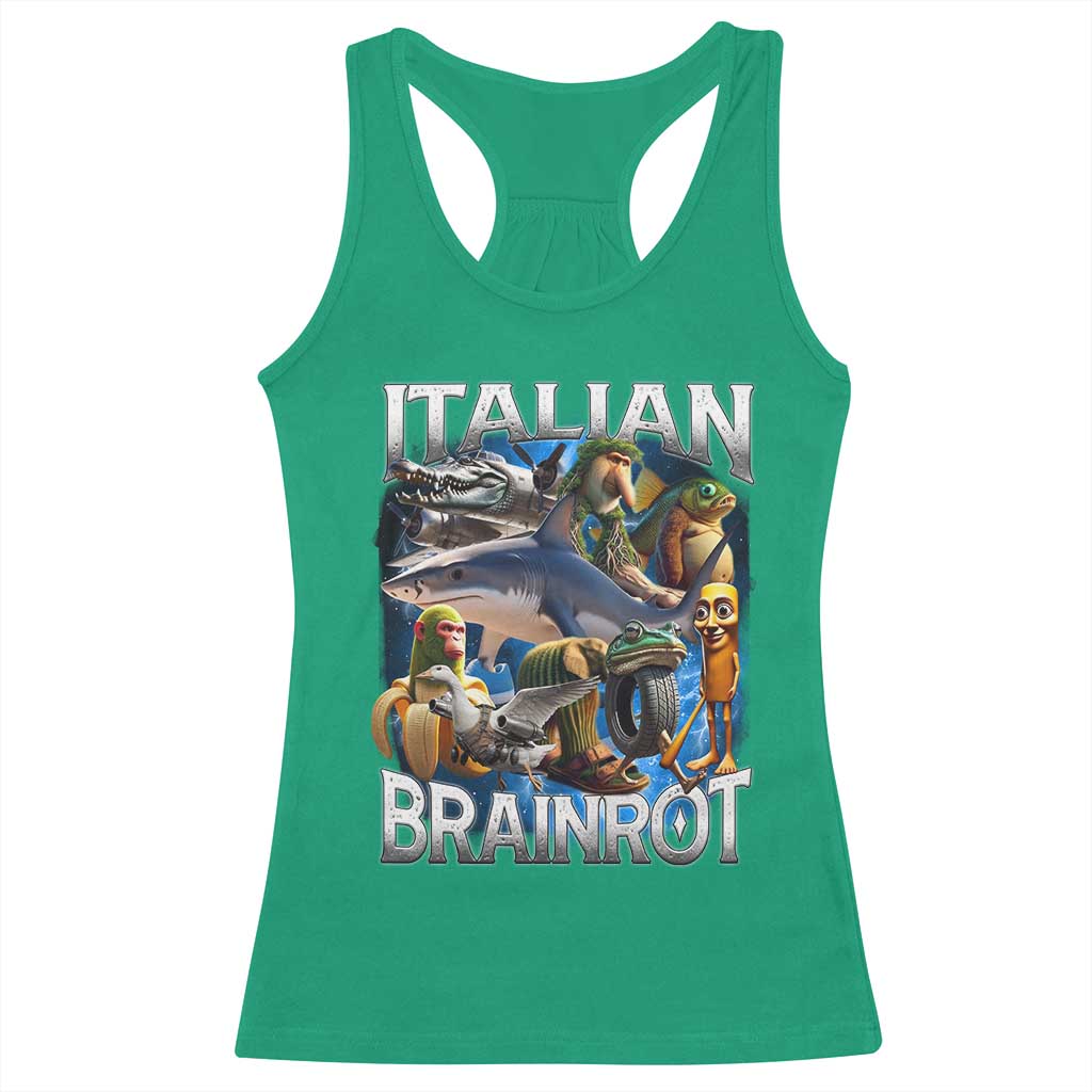 Funny Italian Brainrot Gen Z Meme Racerback Tank Top