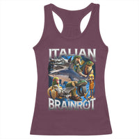 Funny Italian Brainrot Gen Z Meme Racerback Tank Top