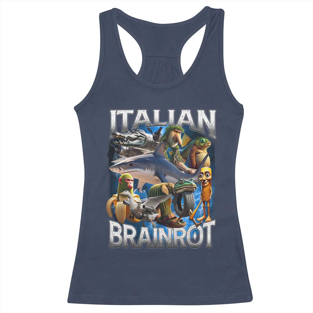 Funny Italian Brainrot Gen Z Meme Racerback Tank Top
