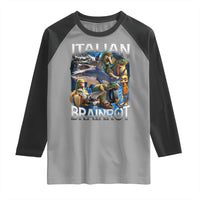 Funny Italian Brainrot Gen Z Meme Raglan Shirt