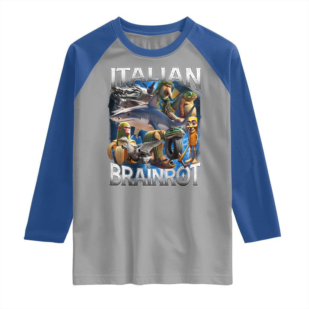 Funny Italian Brainrot Gen Z Meme Raglan Shirt