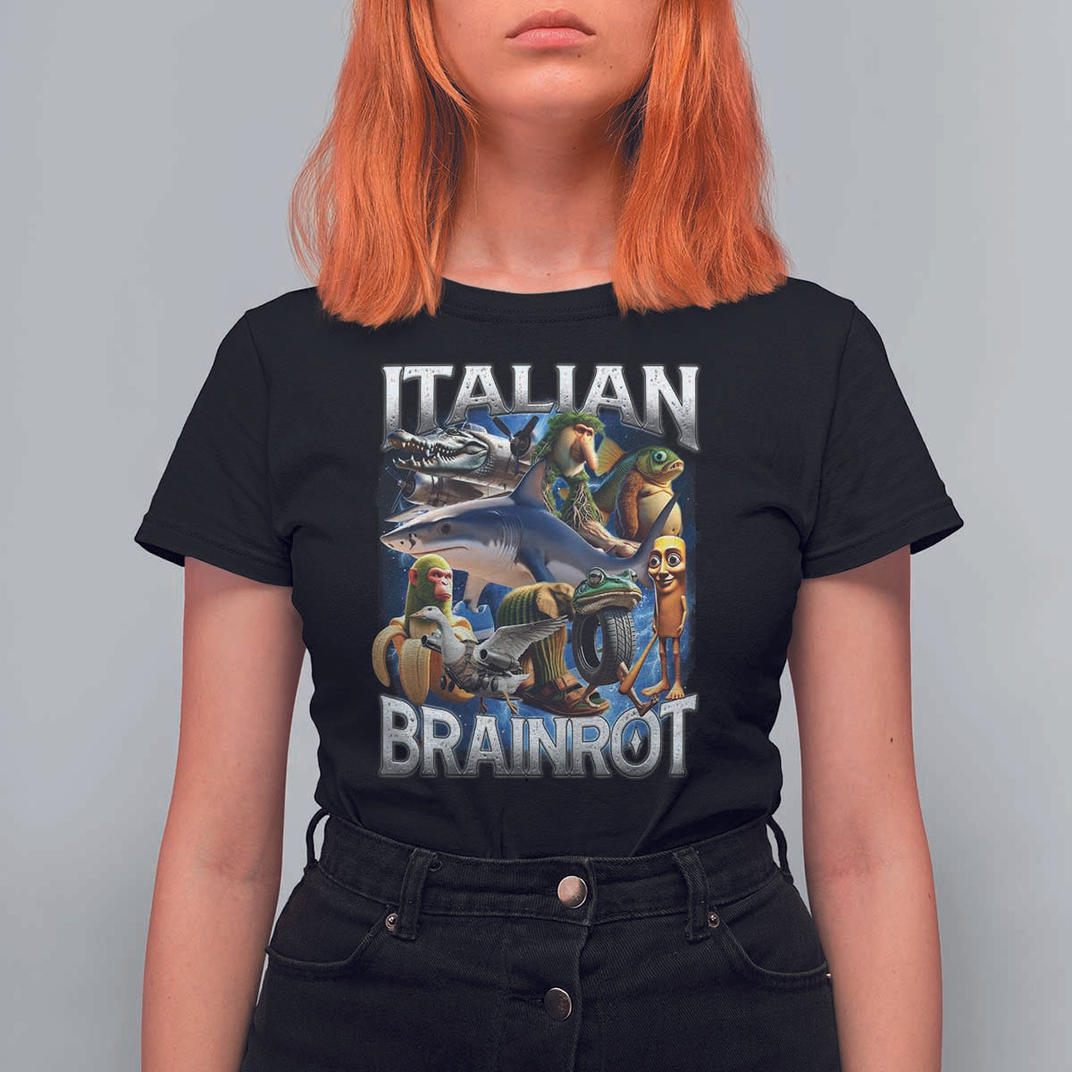 Funny Italian Brainrot Gen Z Meme T Shirt For Women