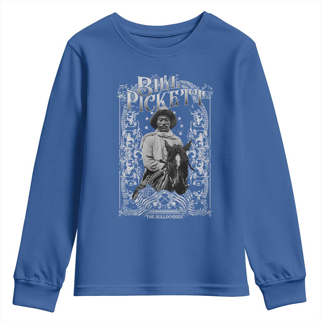 Black Cowboy Bill Pickett Youth Sweatshirt African American Cowboy History