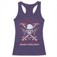 Funny X Generation Racerback Tank Top The Badass Generation Before All You Sissies Were Born Skull