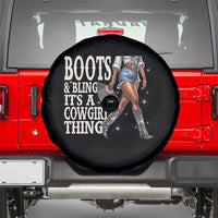 Funny African American Cowgirl Spare Tire Cover Boots And Bling It's A Cowgirl Thing